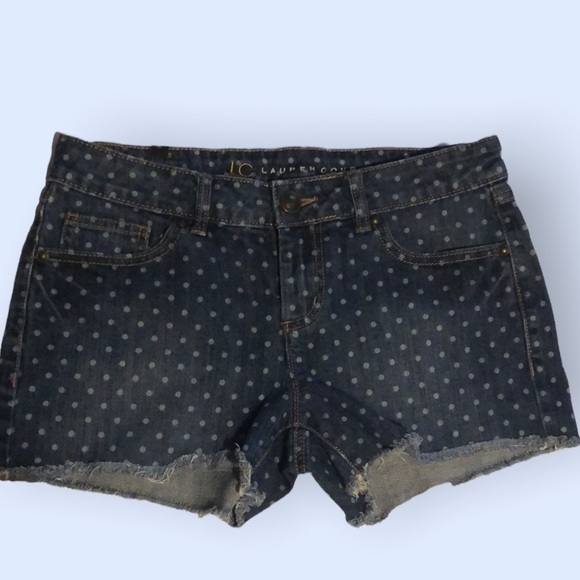 LC Lauren Conrad denim shorts with white dots, sz 6 - Picture 1 of 7